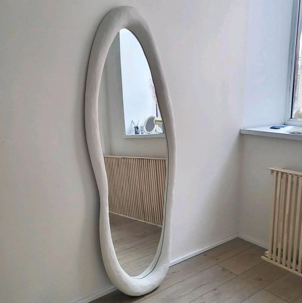 Miroir Amorphe - Longueur totale - Couleurs : Blanc ou Noir