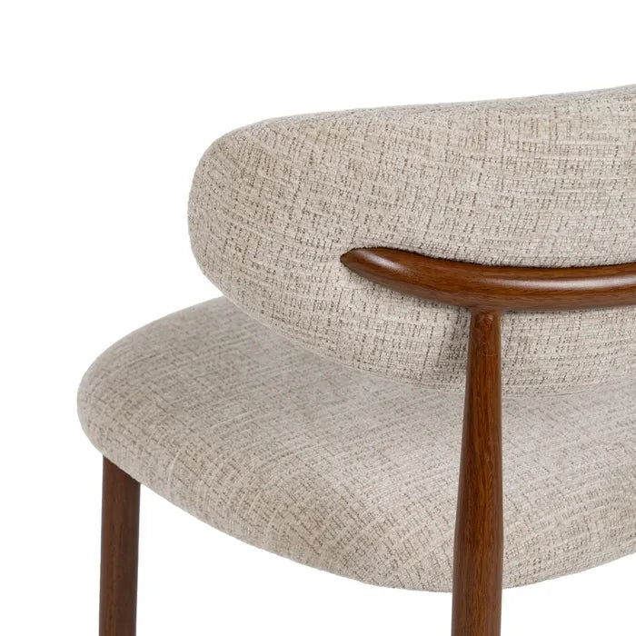 Chaise de salle à manger nordique en BOIS noyer BLOOM taupe