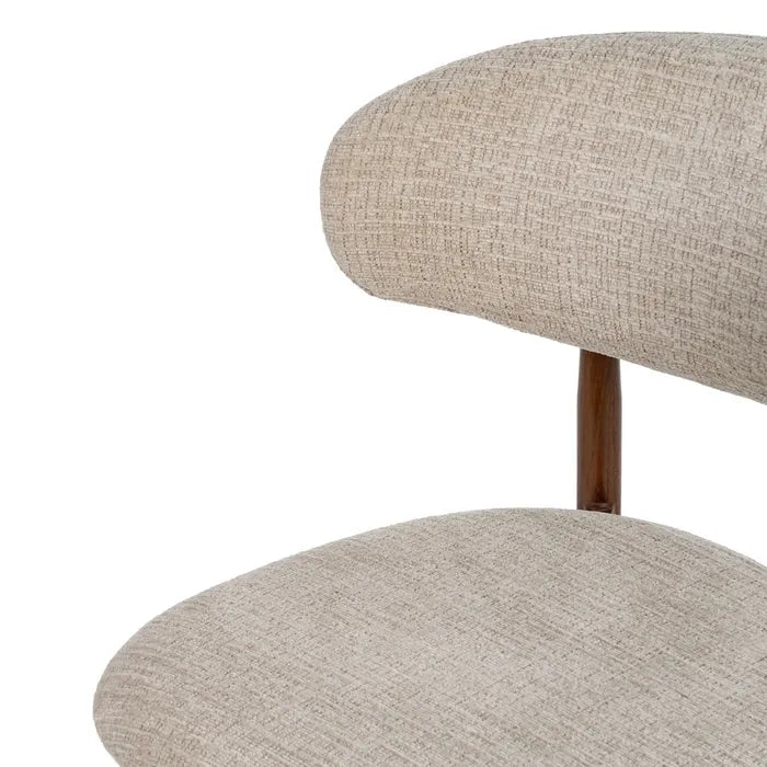 Chaise de salle à manger nordique en BOIS noyer BLOOM taupe