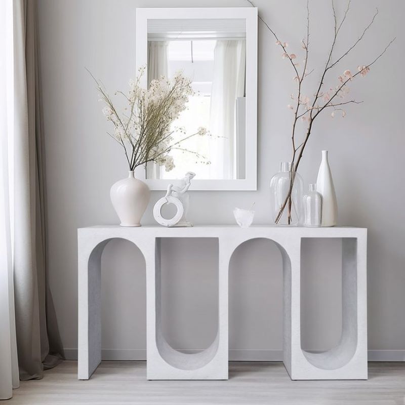 Console Minimaliste en Bois et Tadelakt