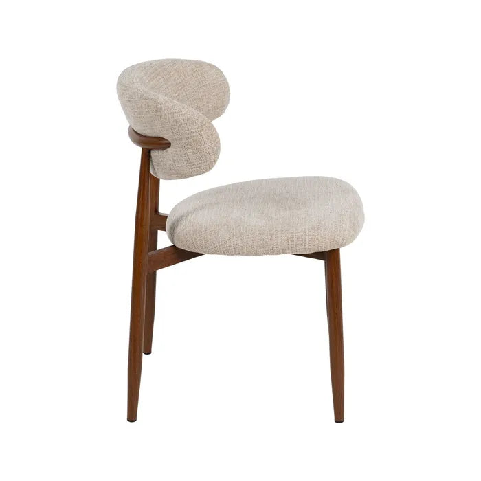Chaise de salle à manger nordique en BOIS noyer BLOOM taupe