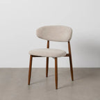 Chaise de salle à manger nordique en BOIS noyer BLOOM taupe