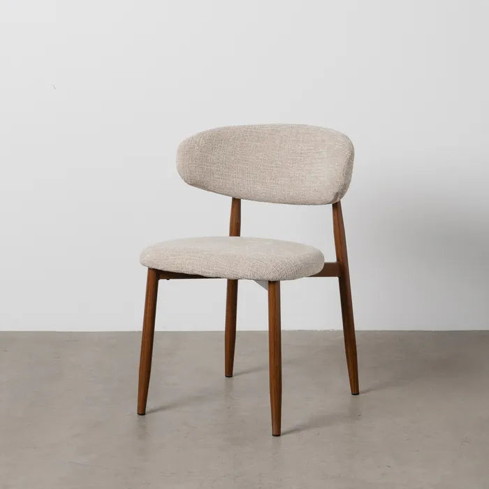 Chaise de salle à manger nordique en BOIS noyer BLOOM taupe