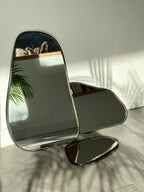 Miroir en Laiton Noir Artisanale – Élégance Sombre et Raffinée