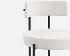 Chaises en Fer et Tissu Bouclé