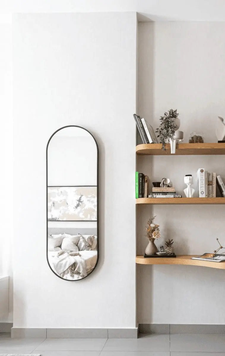 Miroir Mural Ovale Noir