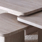 Trio de Tables Basses Solara en Travertin
